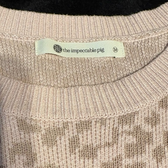 The Impeccable Pig Animal Print Sweater - Light Pink - Picture 3 of 5